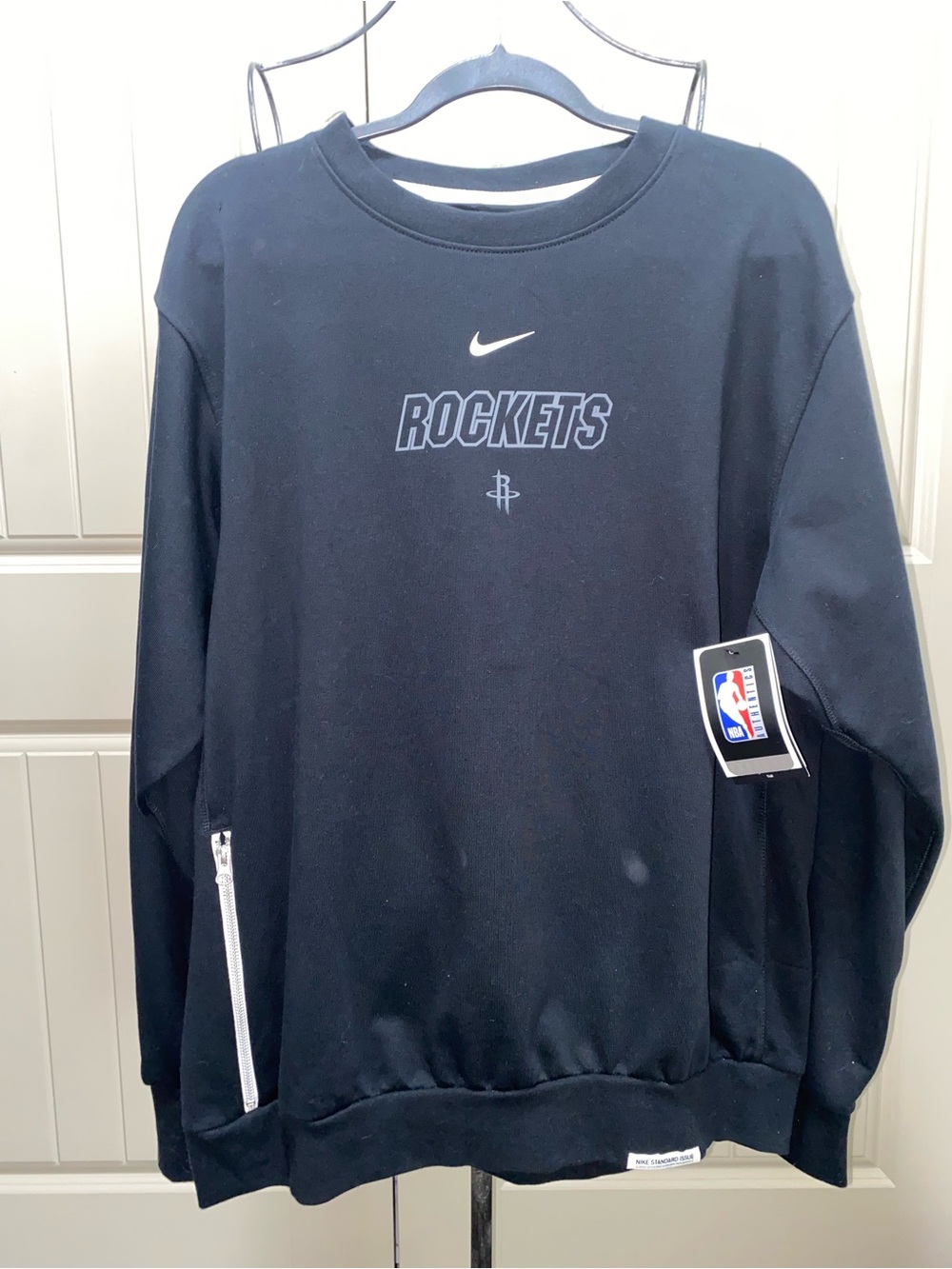 Nike Black Houston Rockets Crewneck Sweatshirt size Large Tall